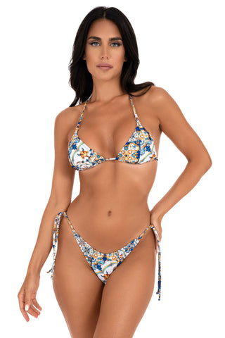 Triangle bikini with small rings Positano