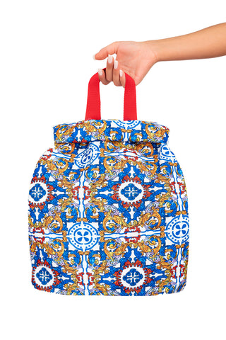 Canvas backpack with Ischitè pattern