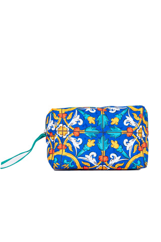 Scalinatella patterned canvas clutch bag
