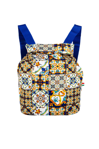 Positano Pattern Canvas Backpack