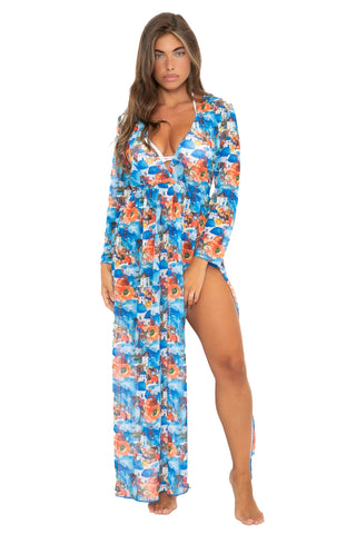 Vestito C/Spacco Carmen Parigi Fantasia