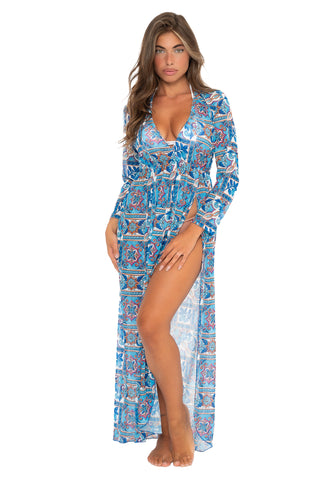 Vestito C/Spacco Carmen Parigi Fantasia