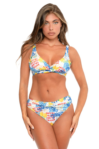 Bikini Coppa Incrocio C/Slip Nodo Fantasia