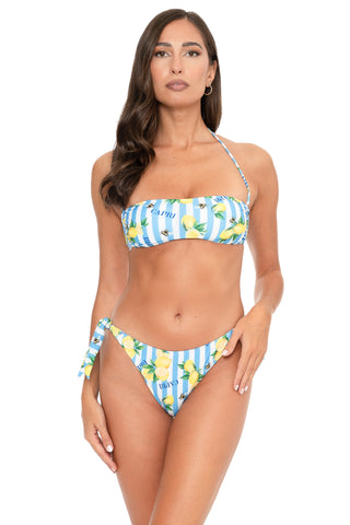 Bikini Fascia Ribattuta C/Slip Fiocchi Fantasia