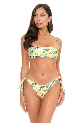 Bikini Fascia Ribattuta C/Slip Fiocchi Fantasia