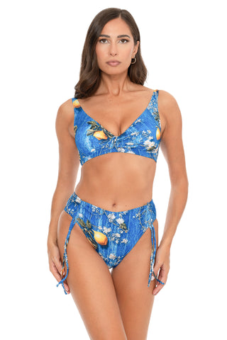 Lemon Blue Knot Cup Bikini W/Briefs