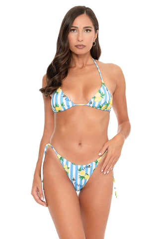 Bikini Triangolo Ribattuto C/Slip Lacci Fantasia