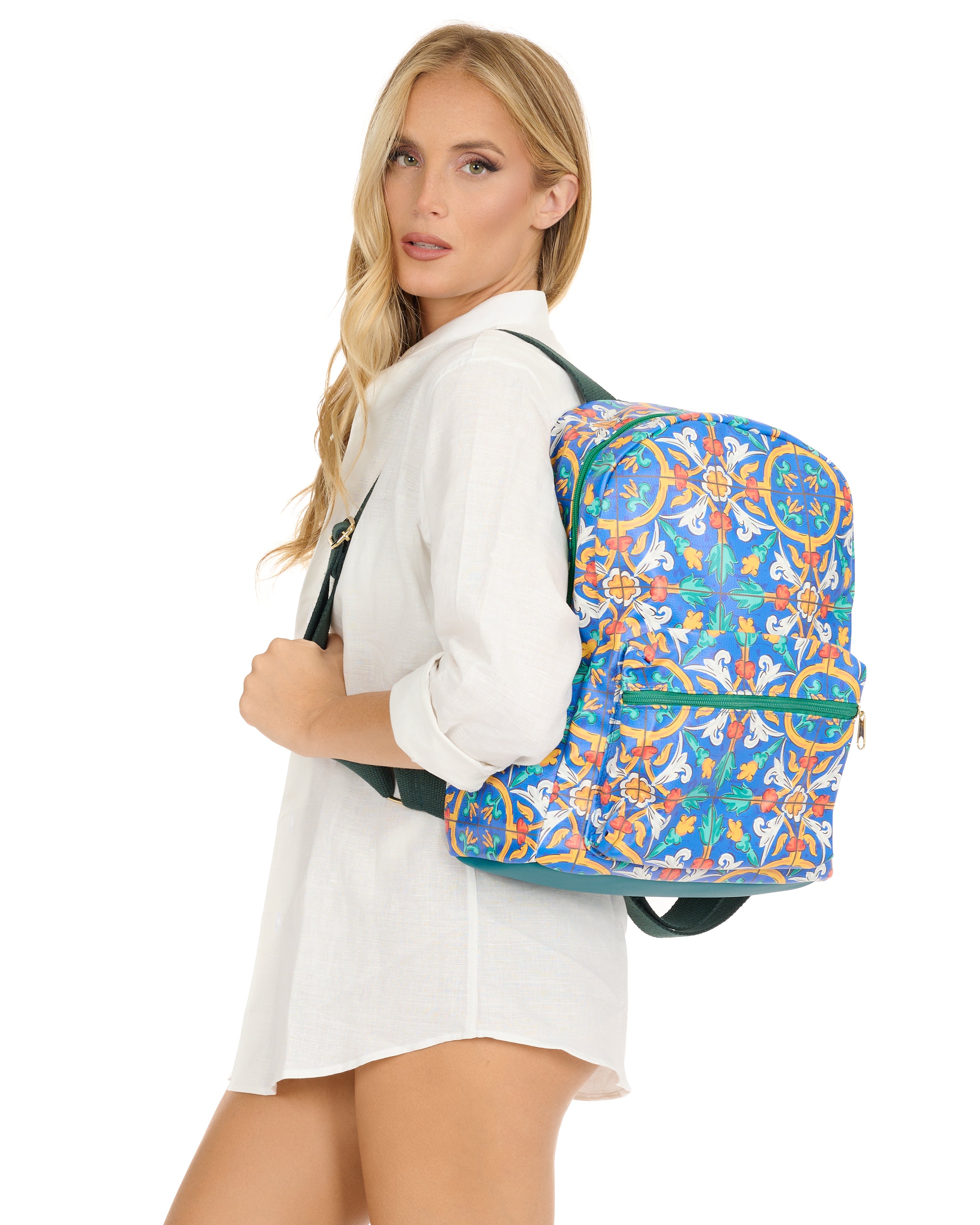 Patterned Leather Backpack – Caprese