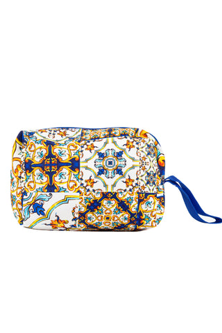 Positano patterned canvas clutch bag