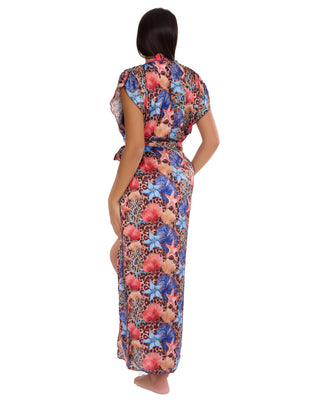 Gilet Lungo Con Cinta Raso Fantasia